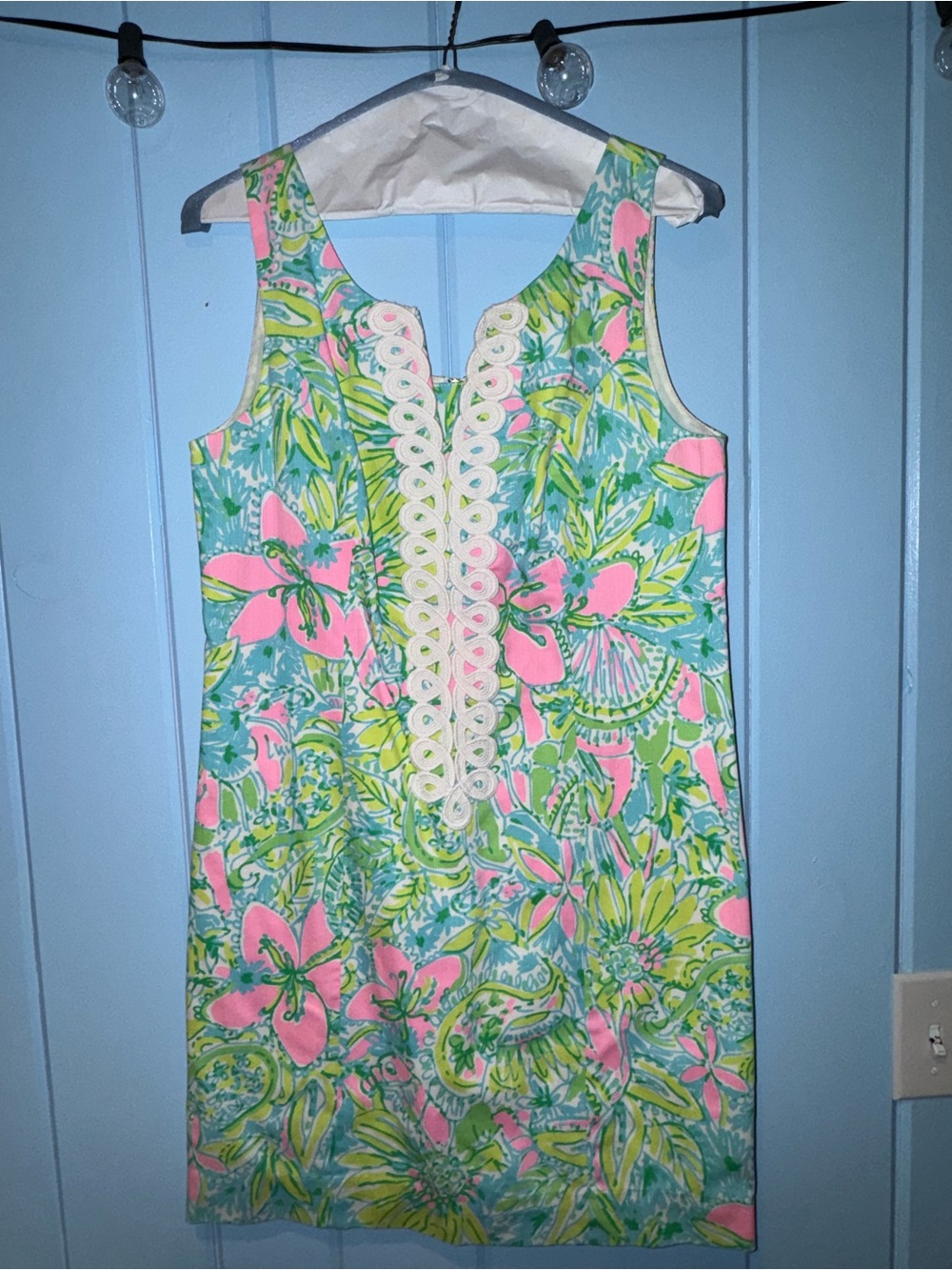 Lilly Pulitzer Sleeveless Shift Dress in Aqua, Pink & Lime Floral